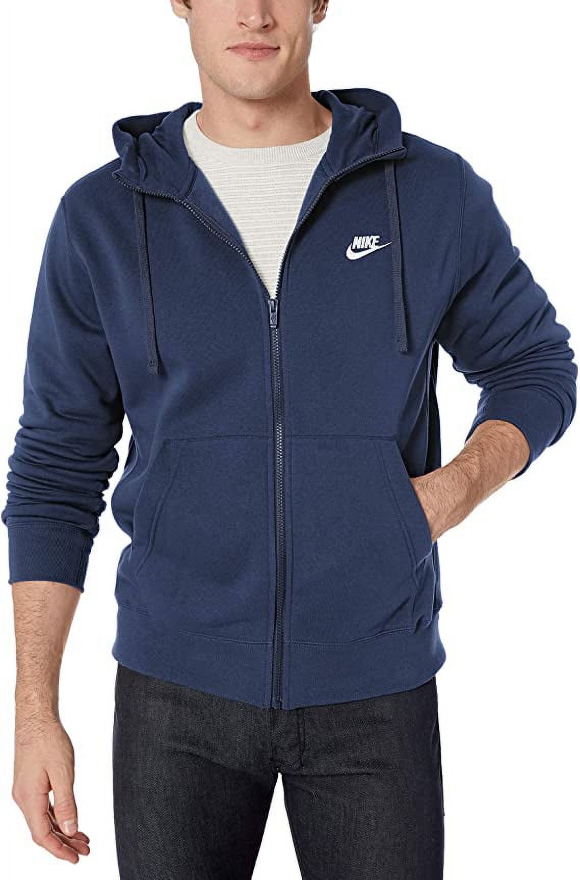 Nike Sportswear Club Fleece Men's Full-Zip Hoodie Color: Game Royal/Game Royal/White Size: 2XL
